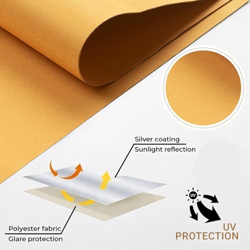 Deco Window 100% Blackout Roller Blinds for Windows 2Ft 2in x 7Ft (W x H) Sun, UV Protection & Glare Resistant for Home & Office-Yellow - Image 5