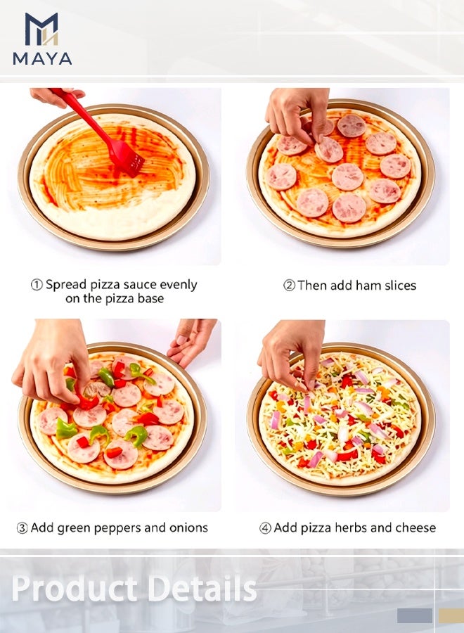 Maya 10 Inch Pizza-Pan Bakeware Carbon Steel Pizza-Plate Round Deep-Dish Pizza Pan Tray Mold Mould Baking Tools - Image 4