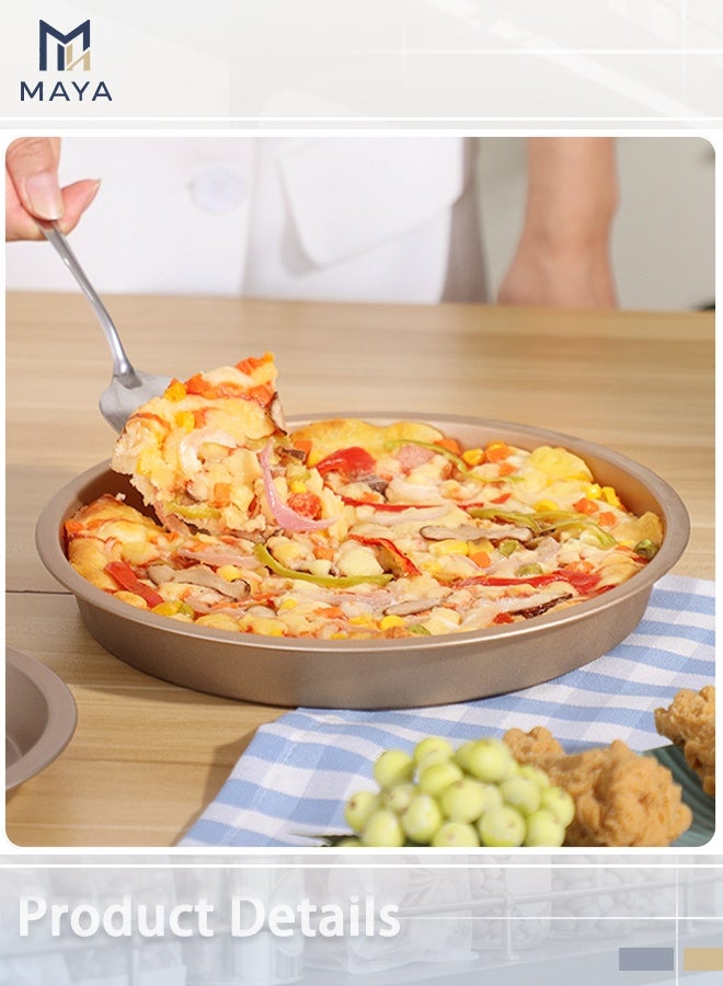 Maya 10 Inch Pizza-Pan Bakeware Carbon Steel Pizza-Plate Round Deep-Dish Pizza Pan Tray Mold Mould Baking Tools - Image 2