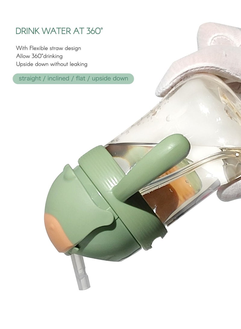 أيويبي زجاجات رضاعة اطفال خالية من مادة BPA مع مصاصة مرجحة 300 مل - اخضر - Image 2