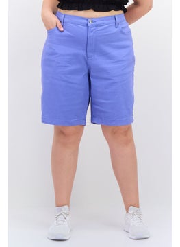 Gloria Vanderbilt Women Plus Size Plain Basic Short, Blue  - Image 1