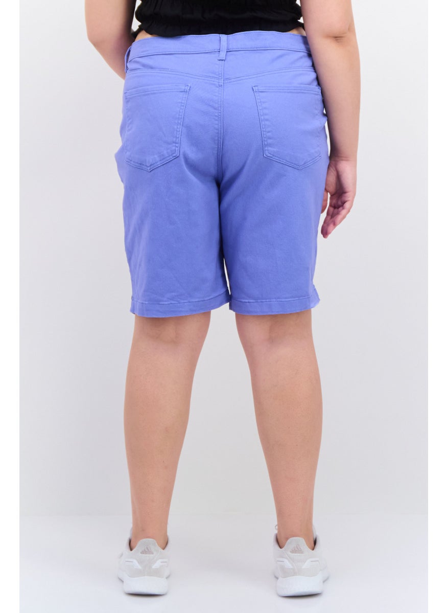 Gloria Vanderbilt - Women Plus Size Plain Basic Short, Blue - Image 1