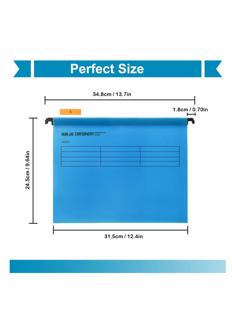 Generic - A4 Suspension Files, KASTWAVE Polypropylene Filing Cabinet Suspension Files with Tabs and Card Inserts for School Home Work Office Organization (12PCS Blue) - Image 1