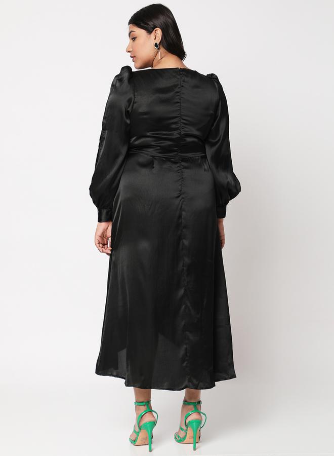 Mish Satin Wrap Midi Dress - Image 5