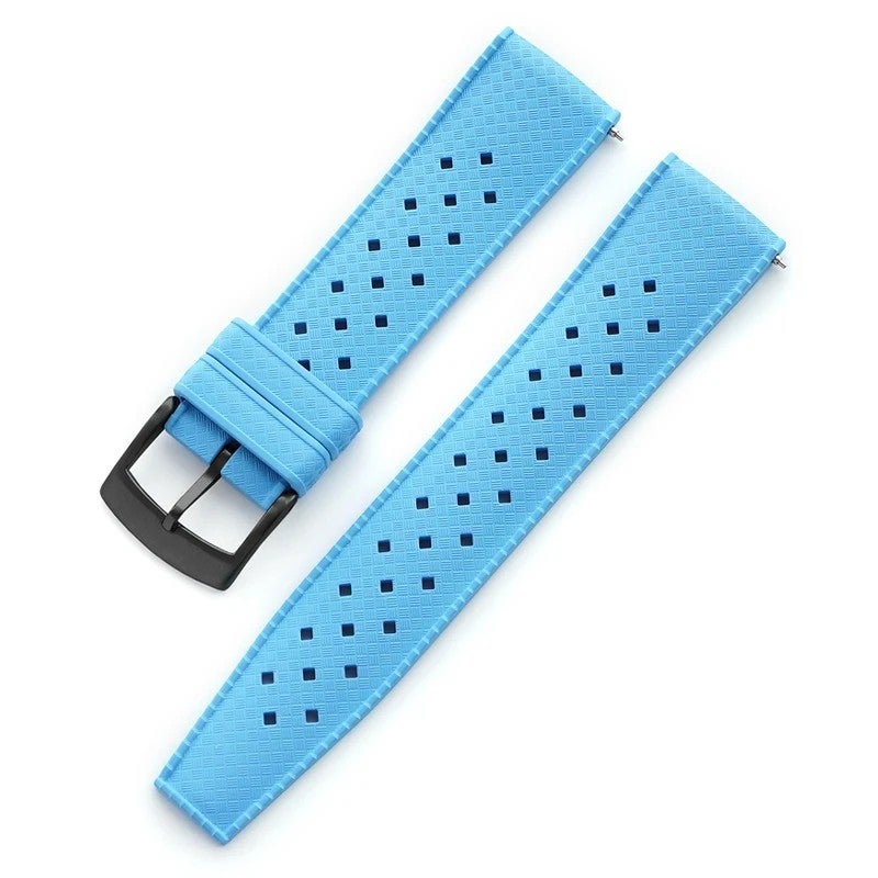 Bluejw Hot Sale 20mm 22mm FKM Rubber Watch Strap – Quick Release Fluororubber Replacement Band for Easy Watch Strap Replacement - Image 1