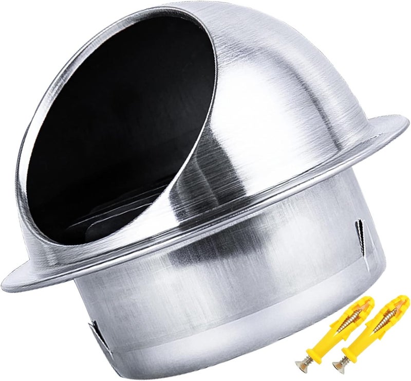 Outlet Hood,Air Vent Louver Grille Cover, Stainless Steel Vents 110/125/160mm Ventilation Air Vent (Color : Silver, Size : 5.9in/150mm) - Image 1