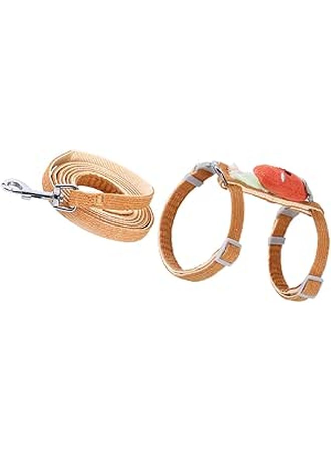 Orange Adjustable Cat Harness And Leash Set Comfortable Wear Resistant Pet Harness 1.5cm For Walking And Running For Cats And Small Pets - Image 1