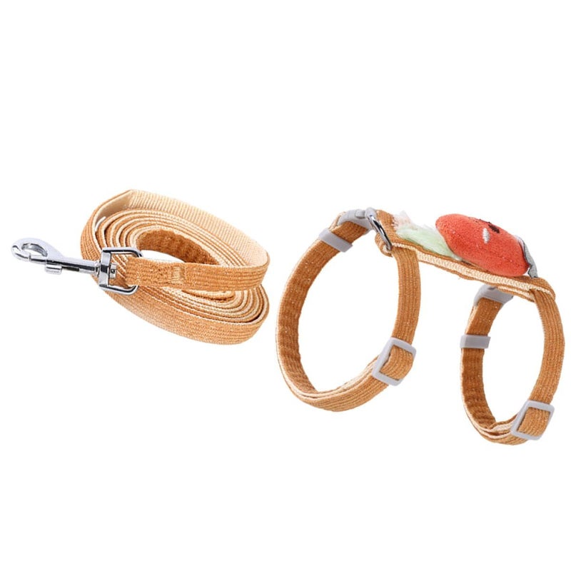 Orange Adjustable Cat Harness And Leash Set Comfortable Wear Resistant Pet Harness 1.5cm For Walking And Running For Cats And Small Pets - Image 2