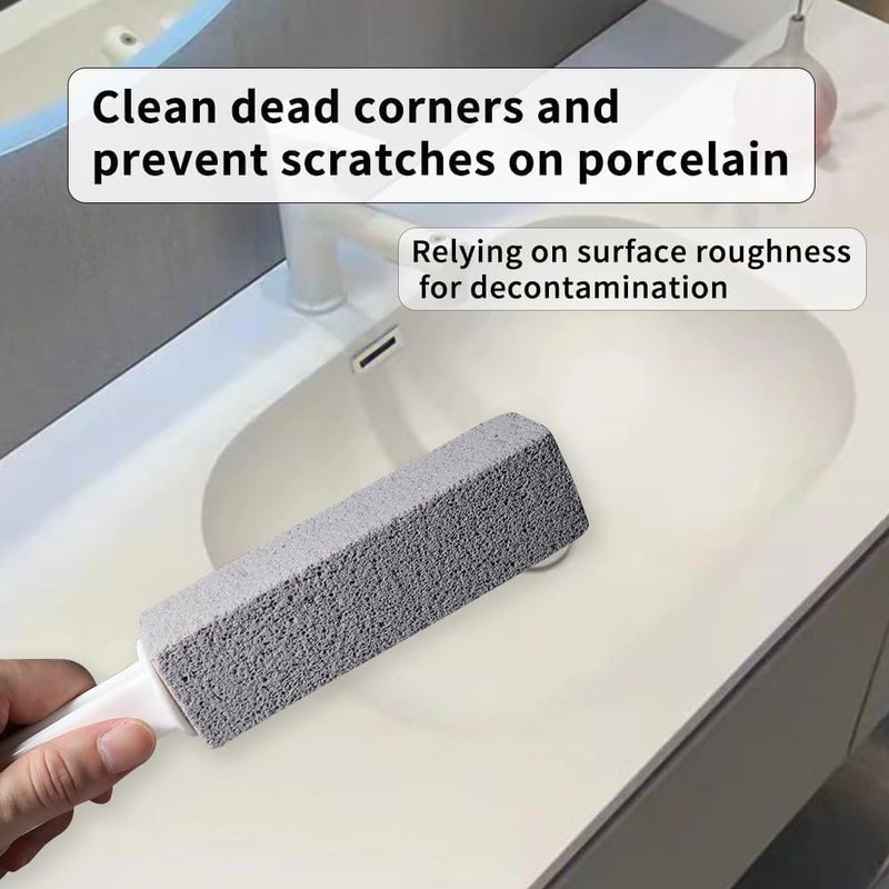SOCATHEY Toilet Cleaner Brush with Handle, Pumice Stone for Toilet, Bathtub, Sink, Grill Cleaning (01) - Image 3