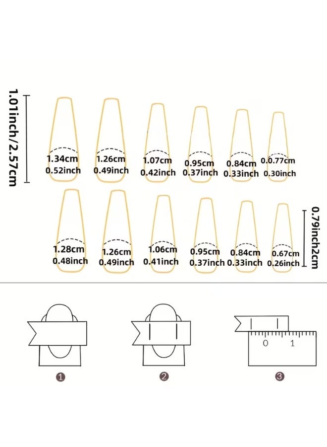 Goolsky 24 قطعة أظافر باليه فرنسي أسود مزينة بالأحجار الكريمة - نصائح أكريليك تغطي بالكامل للنساء والفتيات، أظافر الهالوين - Image 3