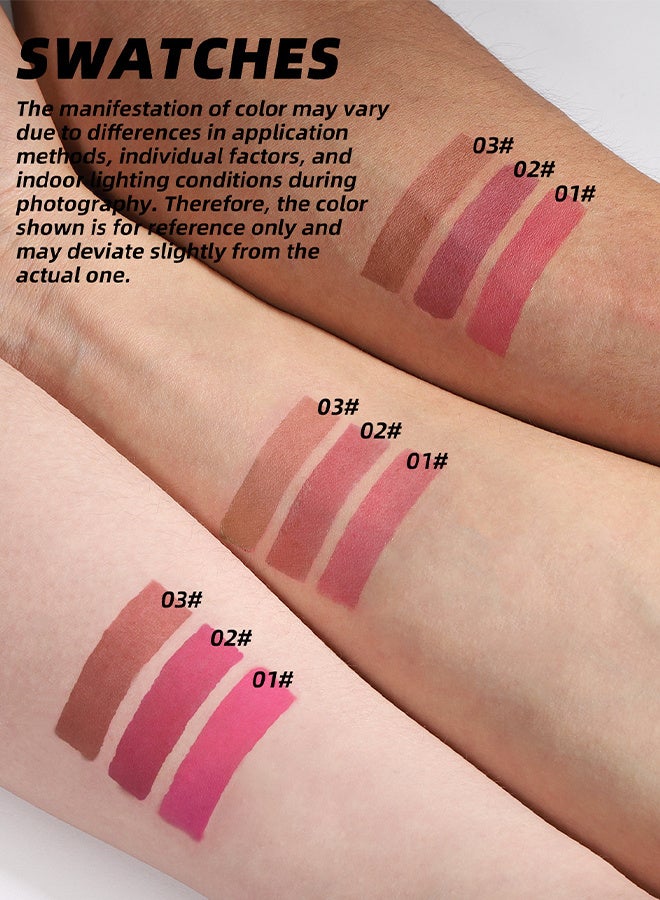 يونج فيجن 3 ألوان Peel Off Lip Liner Stain Set ، صبغة الشفاه طويلة الأمد للنساء الفتيات ، تقشير صبغة الشفاه بلمسة نهائية غير لامعة ، طويلة الأمد ، مقاومة للماء ، مقاومة للنقل ، لون مصطبغ للغاية - Image 4