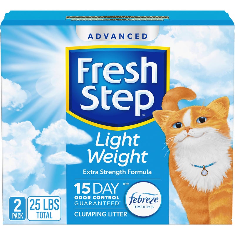 Fresh Step Light Weight Advanced Extreme Cat Litter with Febreze Freshness, Extra Strength Formula Clumping Litter, 25 lbs. (2 x 12.5 lb. Box) - Image 1