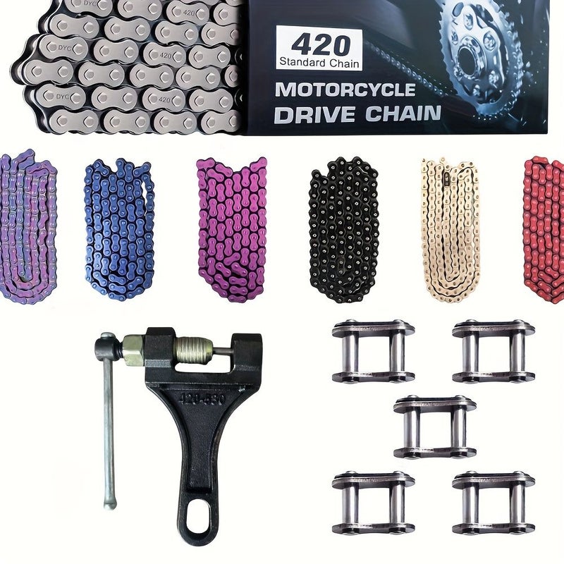 Orange 428H-33.81gal Motorcycle Chain 50-125cc ATV Dirt Bike Quad Pit - Image 3