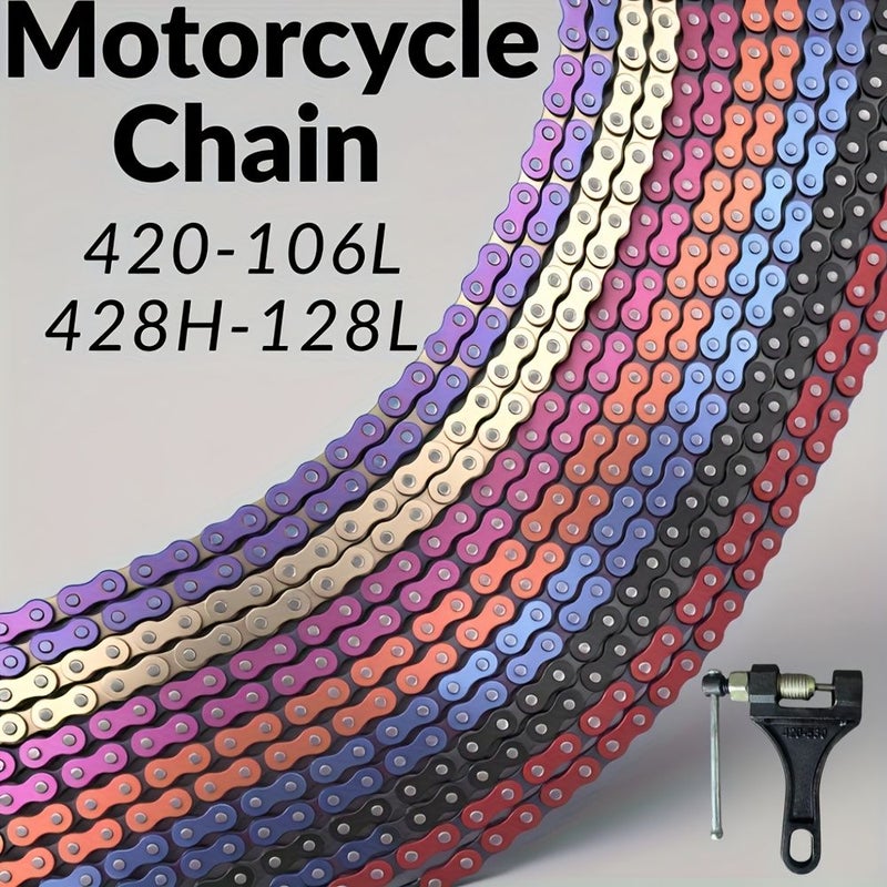 Orange 428H-33.81gal Motorcycle Chain 50-125cc ATV Dirt Bike Quad Pit - Image 1