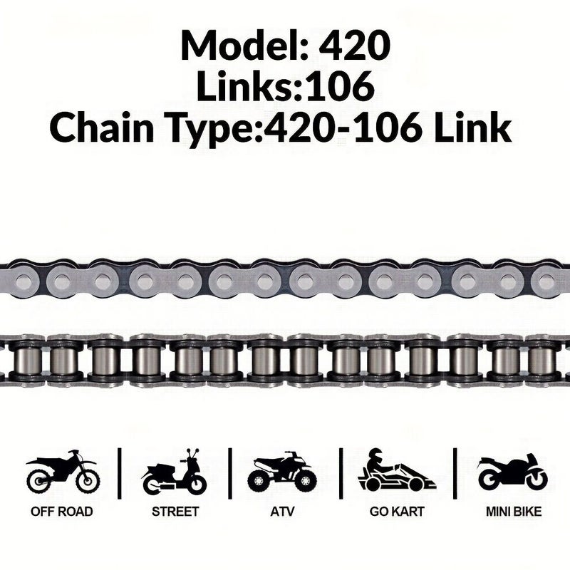Orange 428H-33.81gal Motorcycle Chain 50-125cc ATV Dirt Bike Quad Pit - Image 5