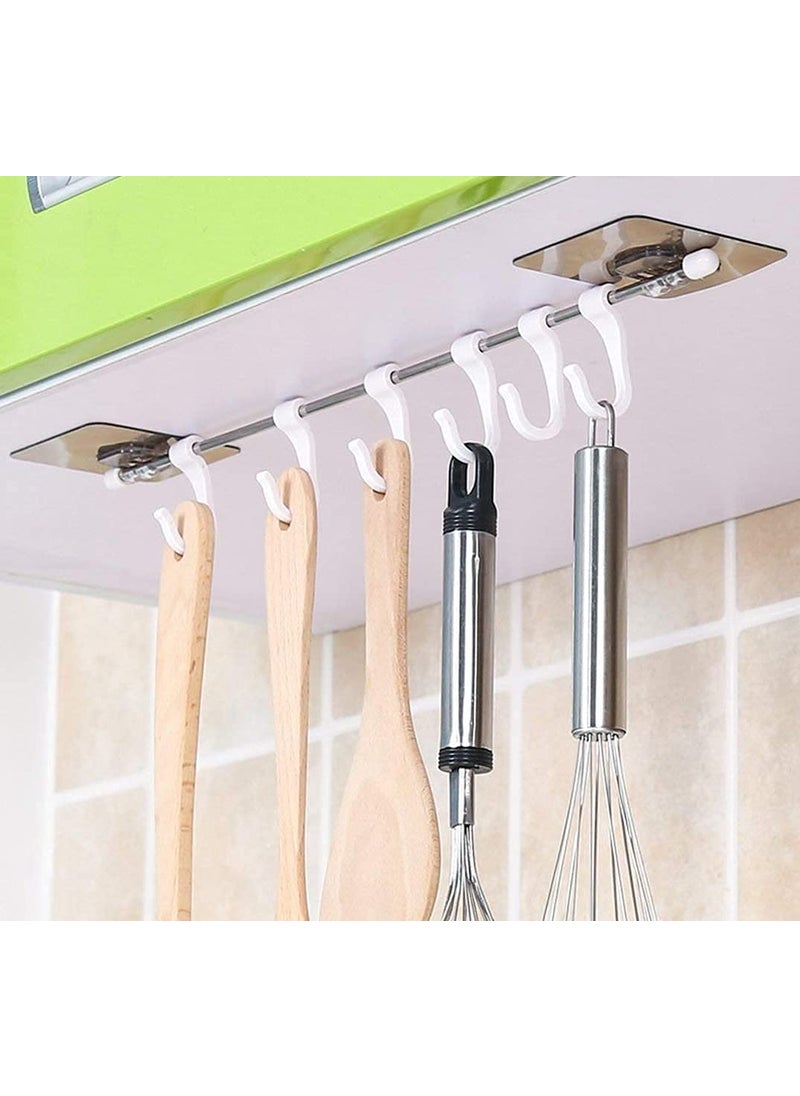PARABRAHMA PARABRAHMA Plastic Magic Sticker Series Self Adhesive Hook Rail Bar for Kitchen and Bathroom Pack of 1  - Image 4