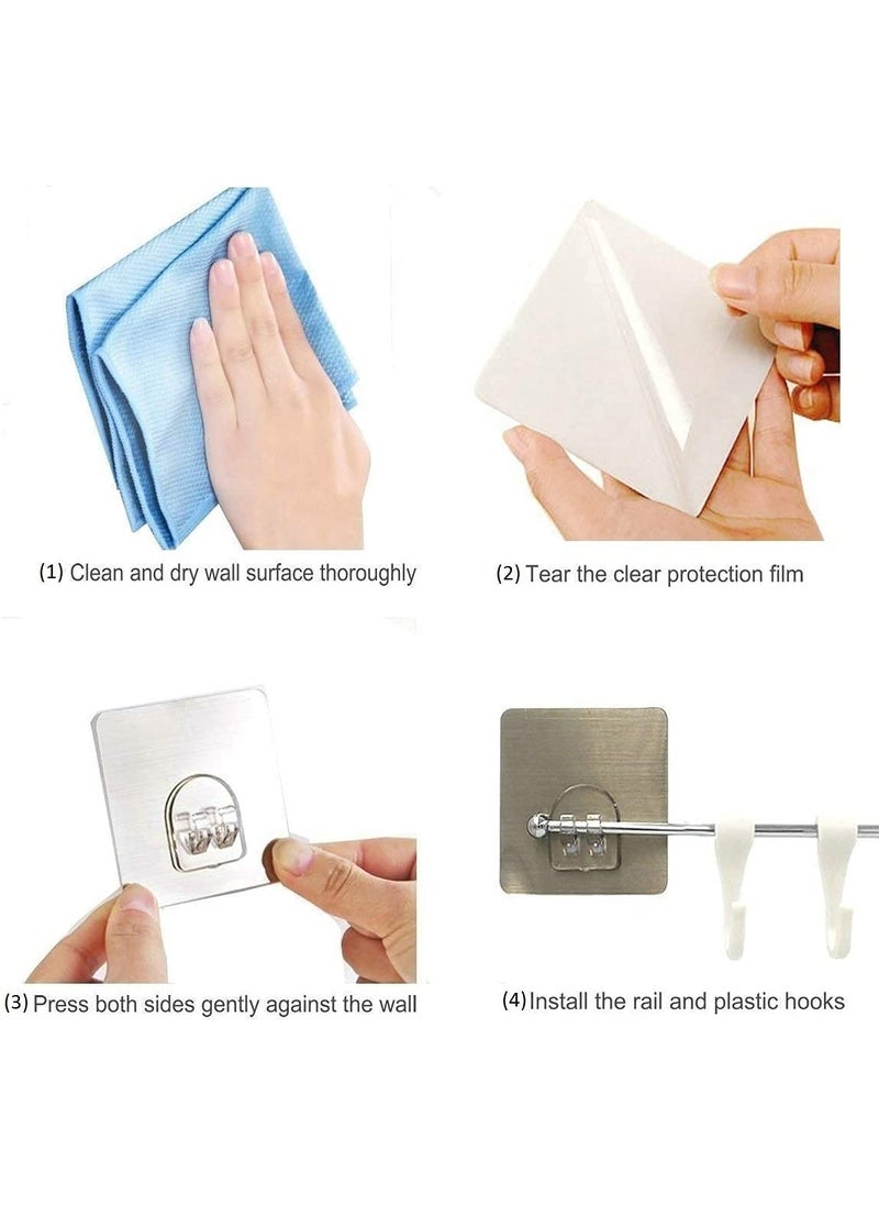 PARABRAHMA PARABRAHMA Plastic Magic Sticker Series Self Adhesive Hook Rail Bar for Kitchen and Bathroom Pack of 1  - Image 5