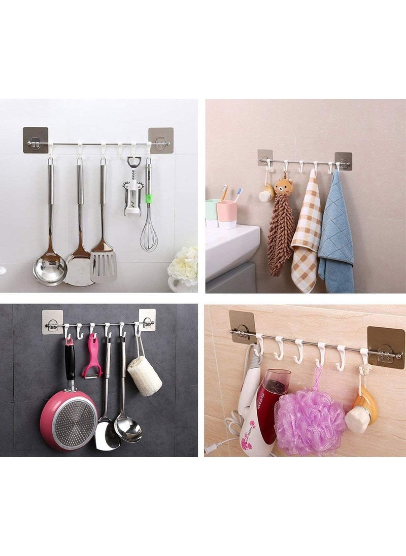PARABRAHMA PARABRAHMA Plastic Magic Sticker Series Self Adhesive Hook Rail Bar for Kitchen and Bathroom Pack of 1  - Image 3