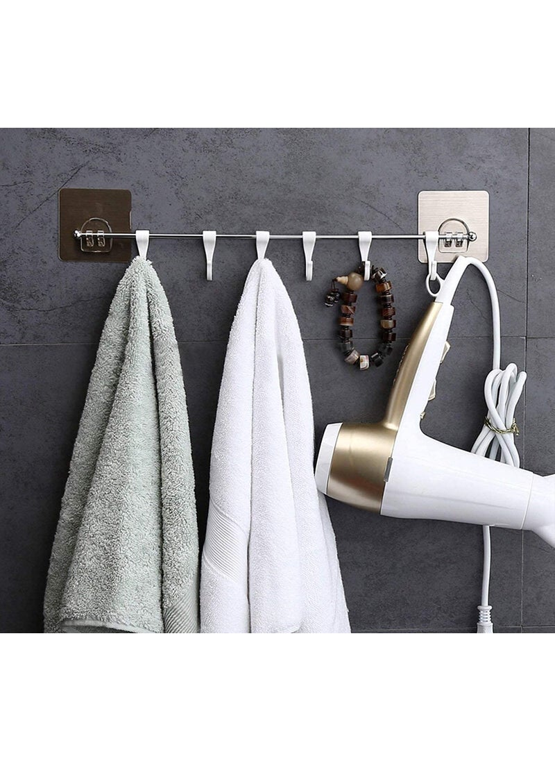 PARABRAHMA PARABRAHMA Plastic Magic Sticker Series Self Adhesive Hook Rail Bar for Kitchen and Bathroom Pack of 1  - Image 2