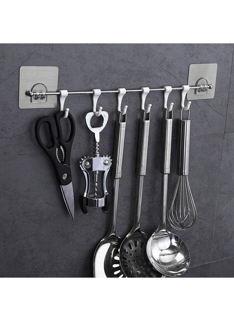 PARABRAHMA PARABRAHMA Plastic Magic Sticker Series Self Adhesive Hook Rail Bar for Kitchen and Bathroom Pack of 1  - Image 1