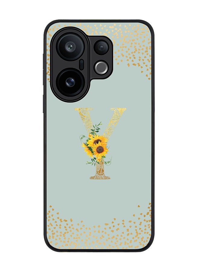 Stylizedd For vivo X200 FE / S30 Pro mini Case,Slim fit Camera Protection, Shockproof Thin Phone cover  - Custom Floral Monogram - Y  (Light Grey )