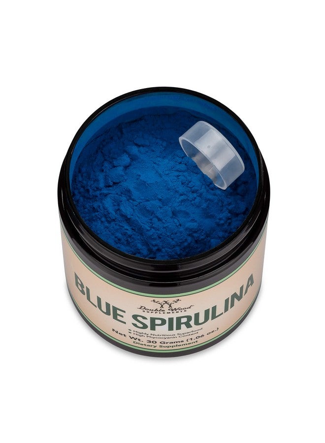 Double Wood Supplements مسحوق السبيرولينا الأزرق يحتوي على 35% من الفيكوسيانين، مسحوق غذائي خارق من الطحالب الخضراء المزرقة يمتزج مع العصائر والمشروبات البروتينية، تلوين غذائي طبيعي (إمدادات لمدة شهر) من شركة دوبل وود - Image 4