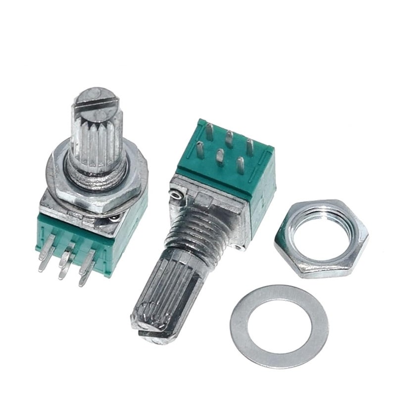 RK097G 6Pin 5K 10K 20K 50K 100K B5K with A Switch Audio Shaft 15mm Amplifier Sealing Potentiometer 5Pcs(20K Ohm) - Image 1