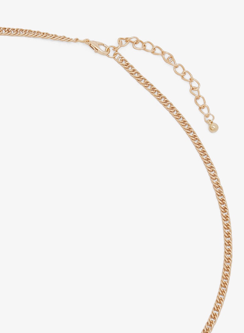 ELLA Gold Statement Drop Down Necklace - Image 3