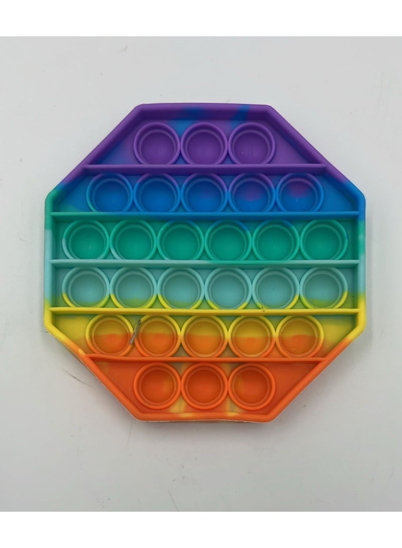 ToySchool Push Bubbles Pop Fidget Hexagon Shape Multicolor 5 inch - Image 3