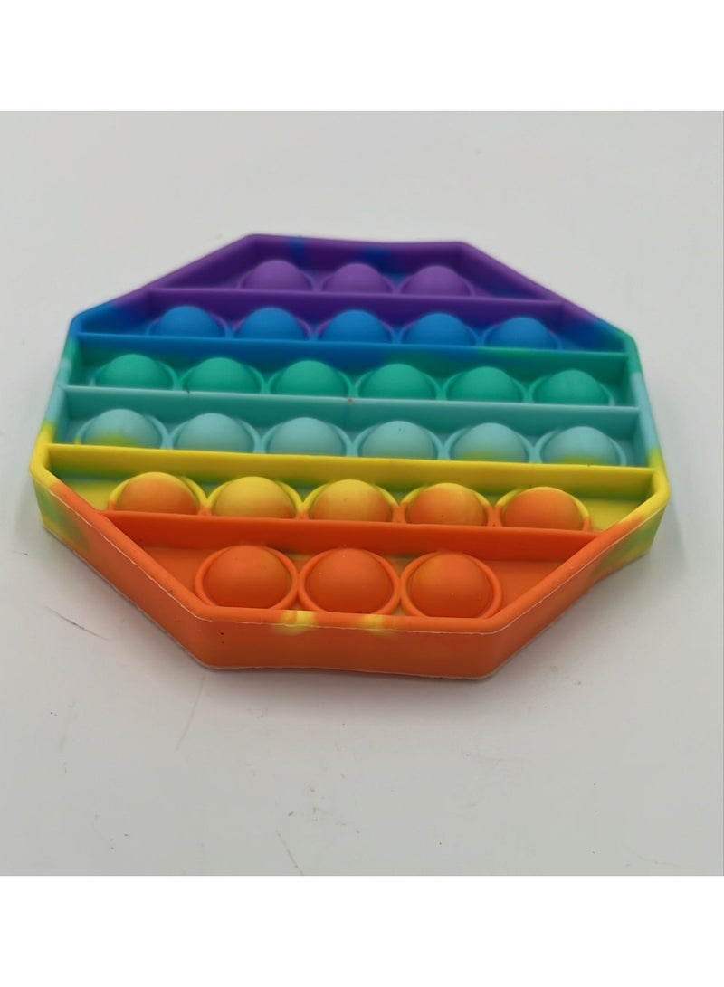 ToySchool Push Bubbles Pop Fidget Hexagon Shape Multicolor 5 inch - Image 2