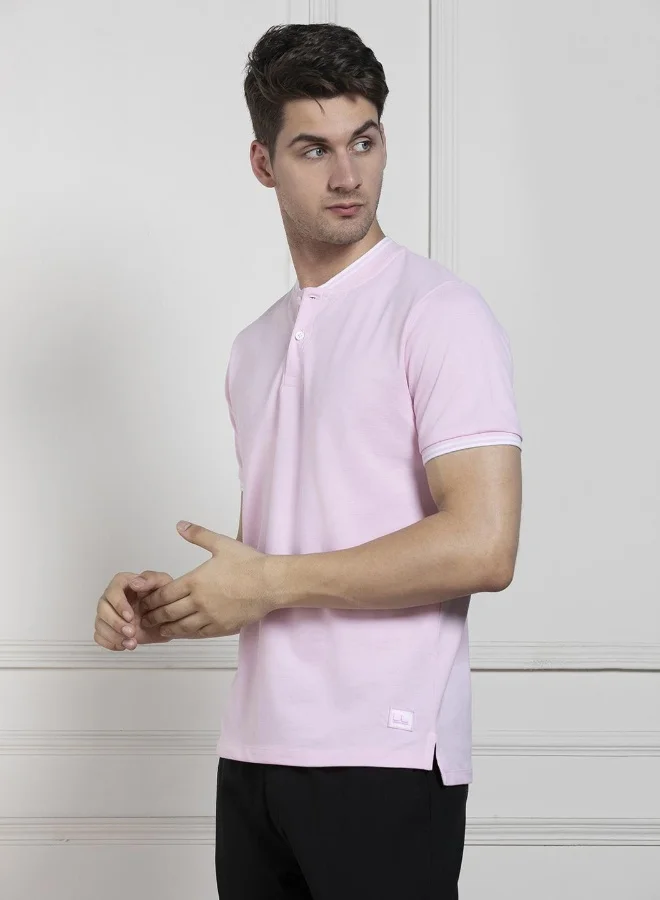 Dennis Lingo Regular Fit Pink Cotton T-Shirt – Trendy and Comfortable
