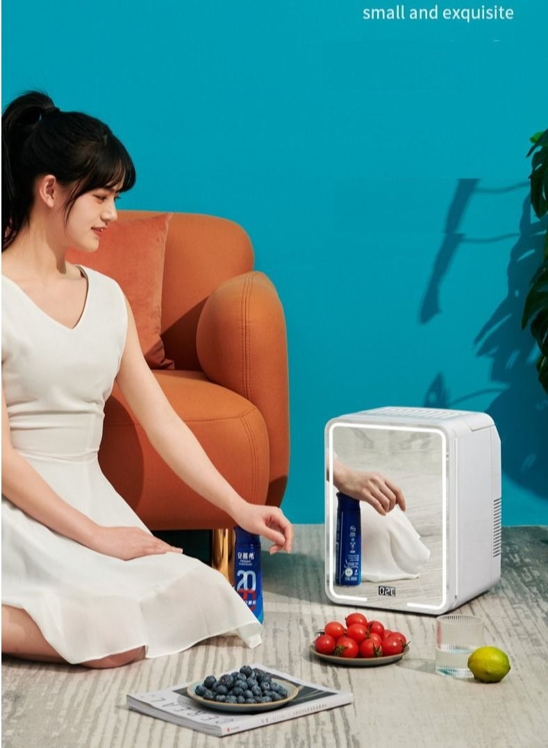 Portable 8L Mini Makeup Fridge with LED Light Mirror Cosmetic Storage Cooler and Warmer Freezer  - Image 5