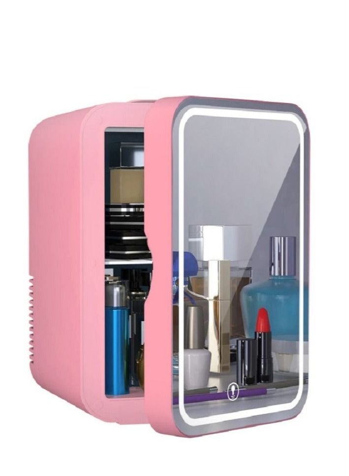 Portable 8L Mini Makeup Fridge with LED Light Mirror Cosmetic Storage Cooler and Warmer Freezer  - Image 1