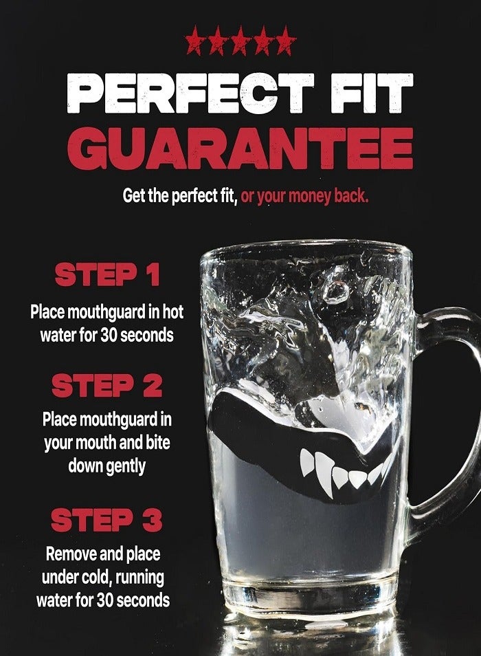 SAFEJAWZ Mouthguard Slim Fit, Adults and Junior Mouth Guard with Case for Boxing, Basketball, Lacrosse, Football, MMA, Martial Arts, Hockey and All Contact Sports (Fangz, Adult (12+ Years)) - Image 4