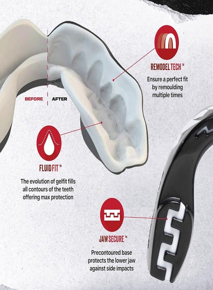 SAFEJAWZ Mouthguard Slim Fit, Adults and Junior Mouth Guard with Case for Boxing, Basketball, Lacrosse, Football, MMA, Martial Arts, Hockey and All Contact Sports (Fangz, Adult (12+ Years)) - Image 3