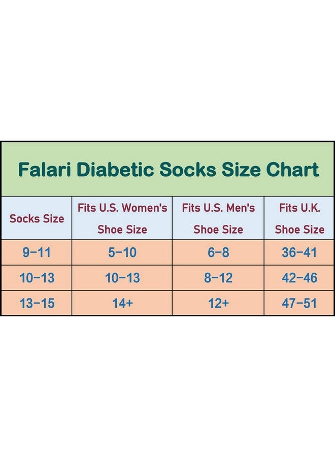 Falari Falari Diabetic Socks Men Unisex Size 10-13 Black 63-2040-12PAIRS - Image 2