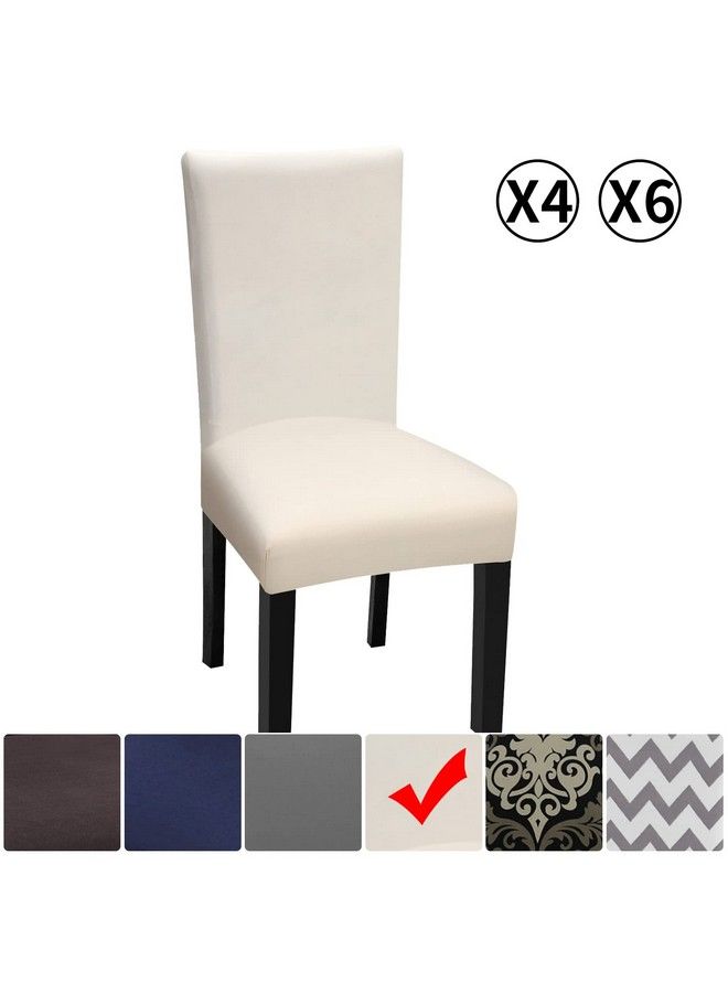 Fuloon 6 Pack Super Fit Stretch Removable Washable Short Dining Chair Protector Cover Seat Slipcover For Hotel Dining Room Ceremony Banquet Wedding Party - Image 3