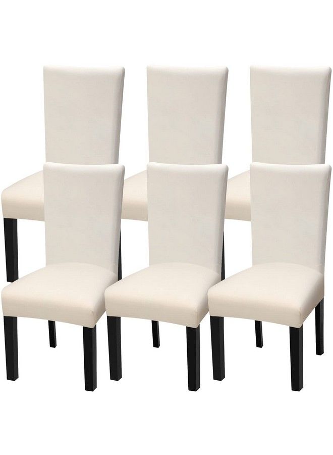 Fuloon 6 Pack Super Fit Stretch Removable Washable Short Dining Chair Protector Cover Seat Slipcover For Hotel Dining Room Ceremony Banquet Wedding Party - Image 2