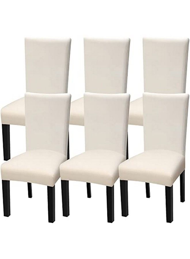 Fuloon 6 Pack Super Fit Stretch Removable Washable Short Dining Chair Protector Cover Seat Slipcover For Hotel Dining Room Ceremony Banquet Wedding Party - Image 1