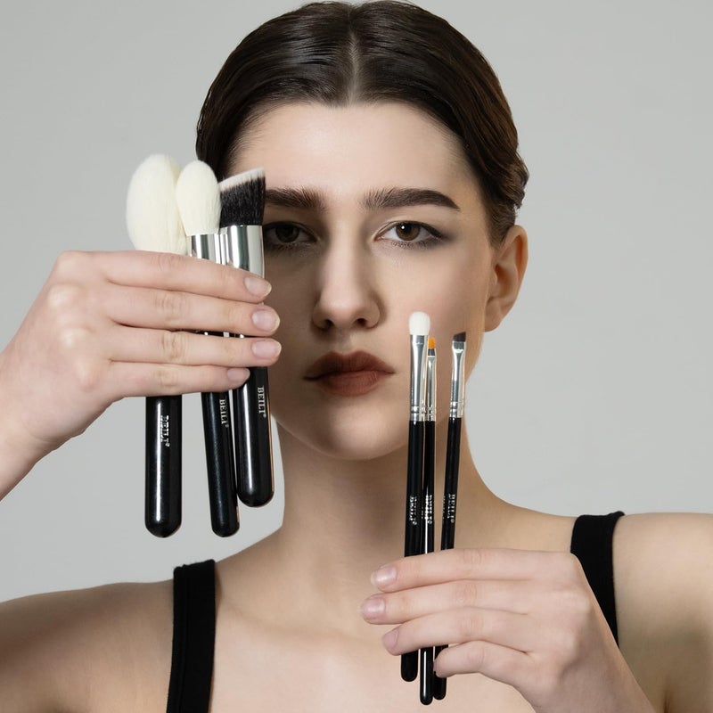 BEILI 30Pcs Professional Makeup Brush Set Original NaturalSynthetic Kabuki Foundation Face Powder Highlighter Contour Eye Shadow Eyebrow Eyeliner Makeup Tools Kit Classic Black - Image 4