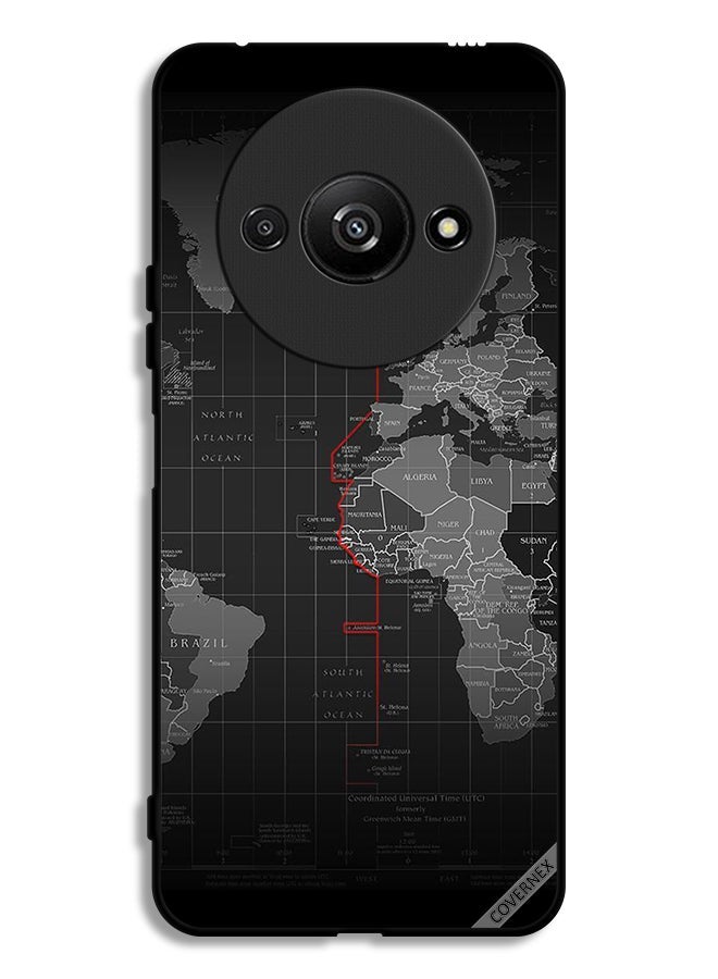 Covernex Xiaomi Redmi A3 4G Protective Case Cover World Map - Image 1