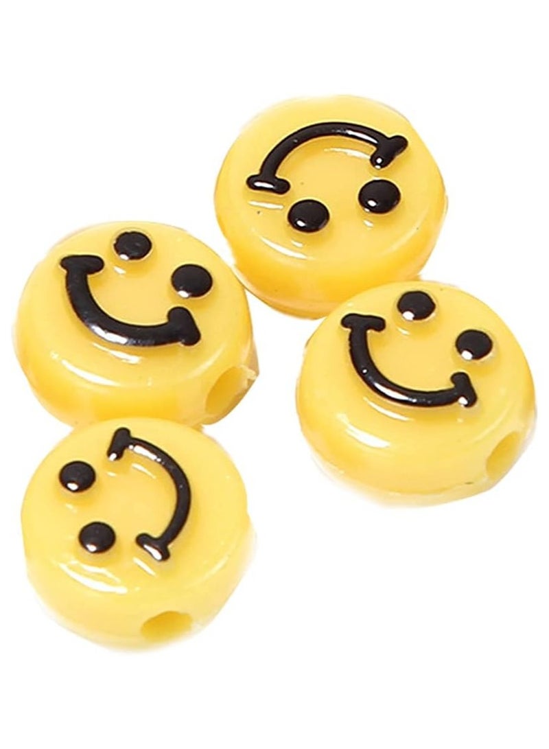 Generic Smile Face Beads, 10mm Happy Face, Acrylic, Cute Spacer