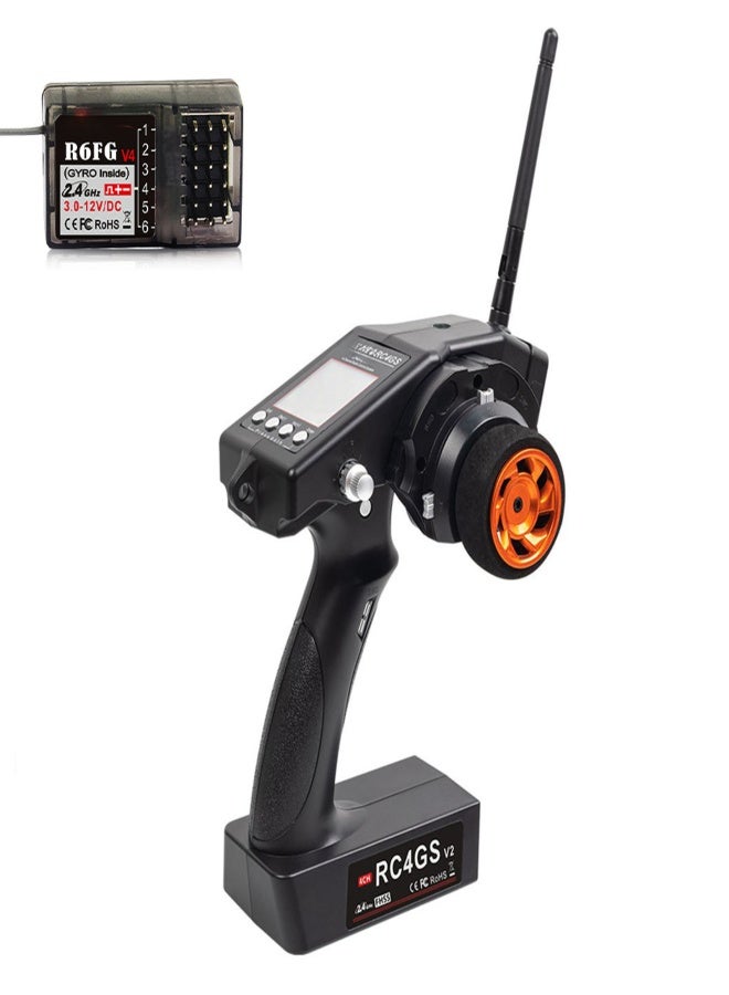 Radiolink RC4GS V2 RC Transmitter 4 Channels and Receiver R6FG with Gyro 400M Remote Controller for Car Boat Truck - Image 1