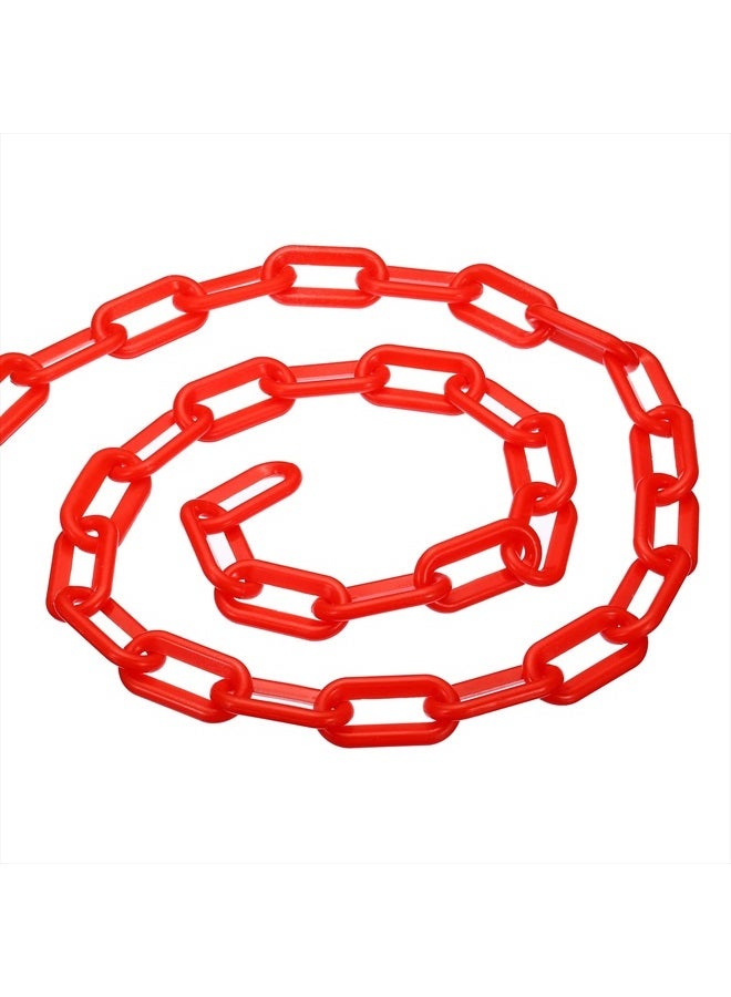 PATIKIL 0.3" Diameter 10Ft Length Plastic Chain Barrier, Safety Link Chain Stanchion for Crowd Control at Driveway Elevator Parking Lot, Red - Image 1