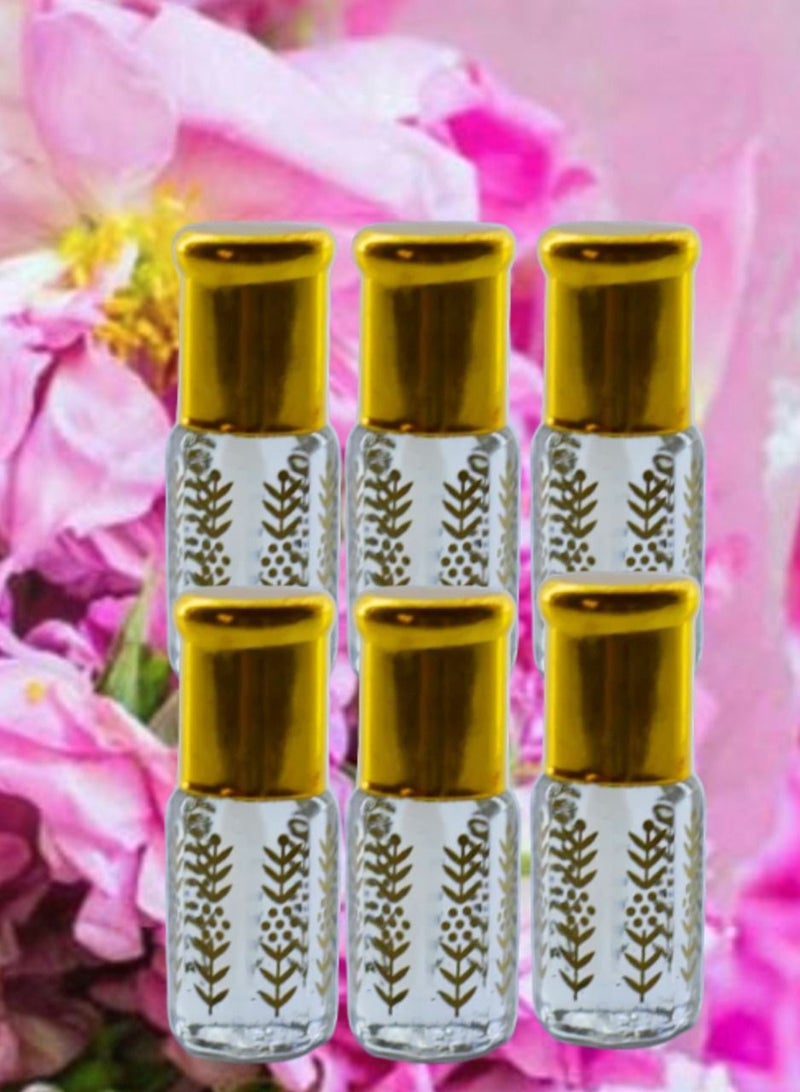 6 قطع عطر ورد اسطنبول ثابت وفواح عبوة اقتصادية 3 مل