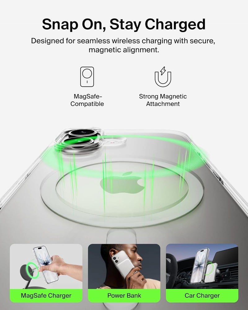 سيليكون جراب شفاف لهاتف iPhone 17 مع غطاء واقٍ رفيع شفاف، خفيف الوزن، غطاء واقٍ مغناطيسي متوافق مع الشحن - Image 3