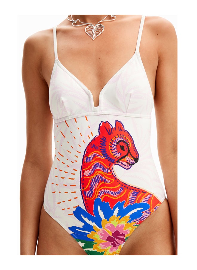 DESIGUAL - Strappy cat swimsuit - Image 1