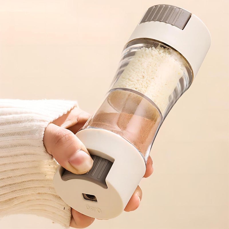 Dual Head Seasoning Dispenser 2-in-1 Salt and Pepper Shaker with Push Button Control, Accurate Portion Spice Tool for Cooking, Dining Table Condiment Organizer - Image 5