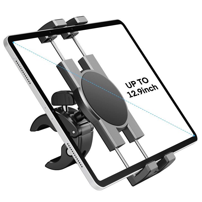 KDD Spin Bike Tablet Holder Mount, Phone iPad Holder Stand Exercise Bike Handlebar Mount for Stationary Bicycle, Treadmill, Microphone Stand, Fit for iPad Pro 12.9, Galaxy Tabs, iPhone(4.7-13â€) - Image 1