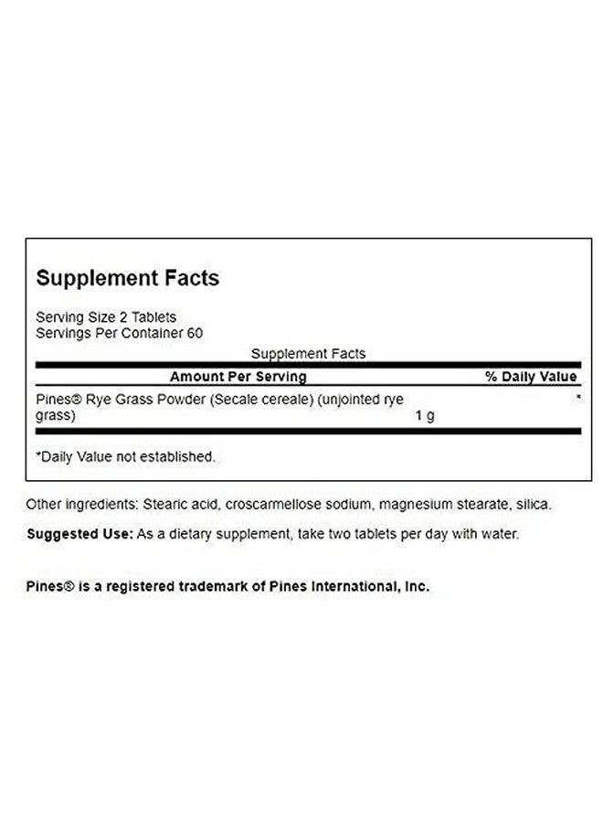 Swanson Rye Grass 500 mg 120 Tabs (2 Pack) - Image 3